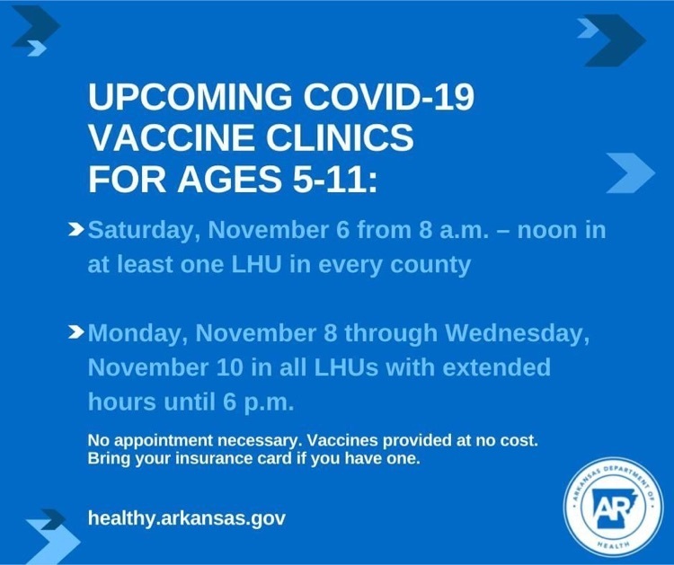 I have been asked to share that our local health departments now have Covid Vaccine available for everyone 5 and over and will continue to do so or you can check with your child’s healthcare provider  